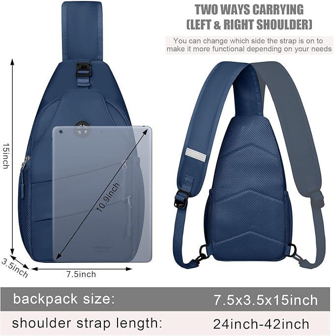 Crossbody Bags for Women Men Trendy Sling Bag Bakpack Casual Chest Bag with Convertible Shoulder