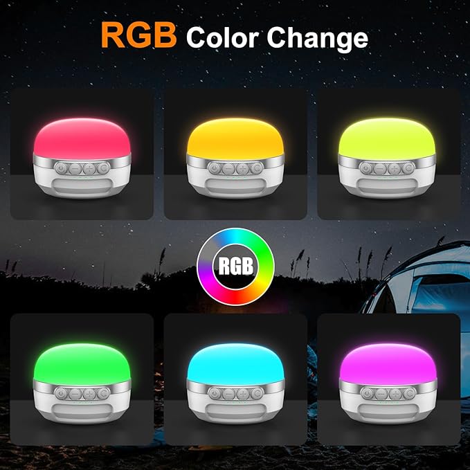 LED Camping Lantern Rechargeable 1400LM, Up to 420H Running Time Camping Tent RGB Light, 10400mAh