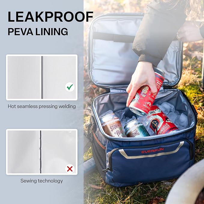 EVERFUN Small Cooler Lunch Box Mini Leak-Proof Soft Double Deck 24 Can Personal Insulated