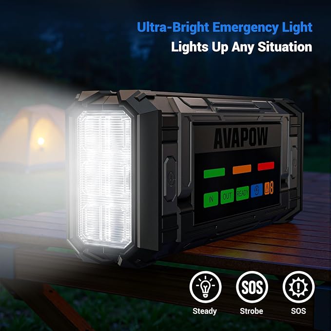 AVAPOW 8000A Battery Jumper Starter Portable with 4″ HD Display PD 30W Dual-Way Fast Charging, 12V