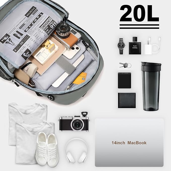 Small Hiking Backpack for Women Men 20L Lightweight Travel Backpack with Phone Pocket Waterproof