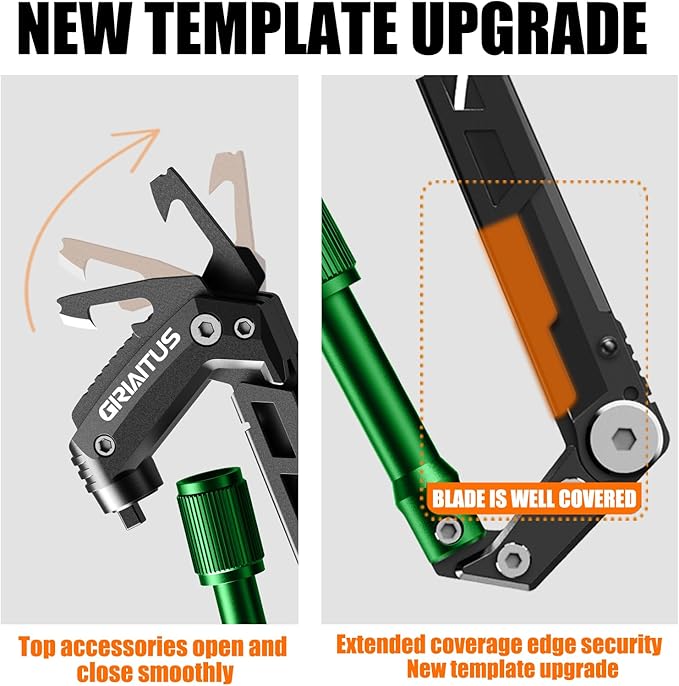 Carabiner Multitool with Pocket Knives, EDC Carabiners, Serrated Knife, Rope Cutter, Screwdriver