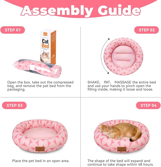 Cat Bed, 20In Dog Beds for Small Dogs, Calming Cat & Dog Beds for Indoor Pets, Pet Beds Comfortable