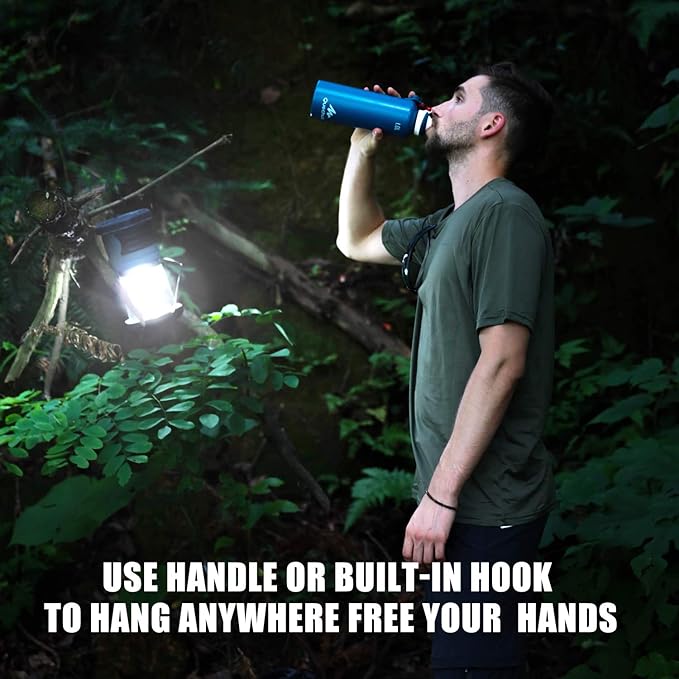 LED Camping Lantern, 1500 LM Lanterns for Power Outages with 4 D Batteries Included, Battery