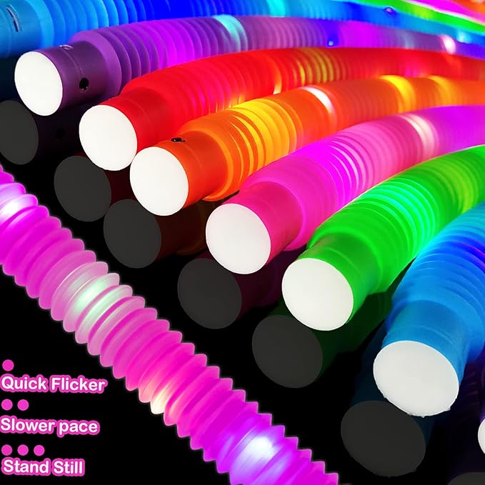 24 PCS Light Up Party Favors Supplies for Kids 4-8-12,Bulk Glow Sticks Bracelet Necklace