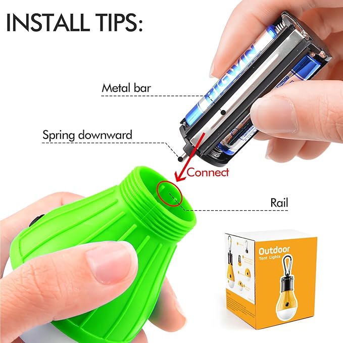 Tent Lamp 5 Packs Portable Tent Light Clip Hook Hurricane Emergency Lights LED Camping Light Bulb