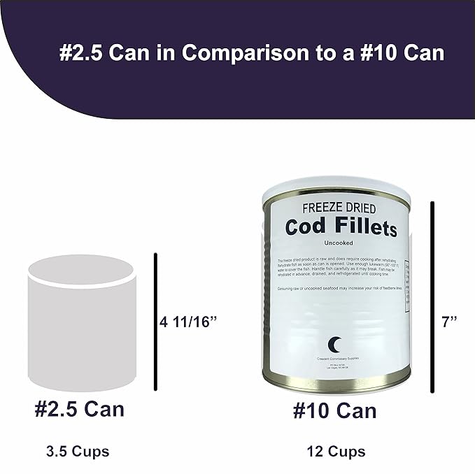 Military Surplus Freeze Dried Cod Fillets 9 Oz Long Shelf Life Emergency Food Survival, Camping