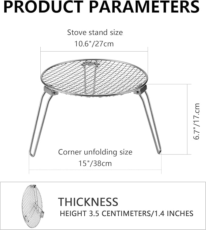 RROMATELX Small Folding Camping Grillï¼?04 Stainless Stee Portable Camping Stove，Campfire