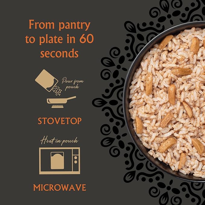 Mina Festive Rice, With Toasted Almonds & Cinnamon, Ready to Eat, Brown Rice, Side Dishes