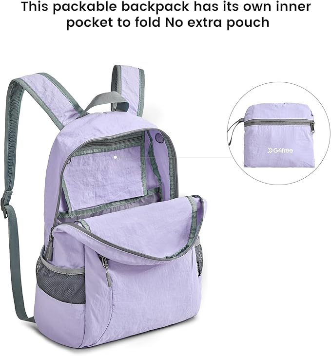 G4Free 20L Lightweight Packable Backpack Travel Hiking Daypack Foldable Backpack for Men
