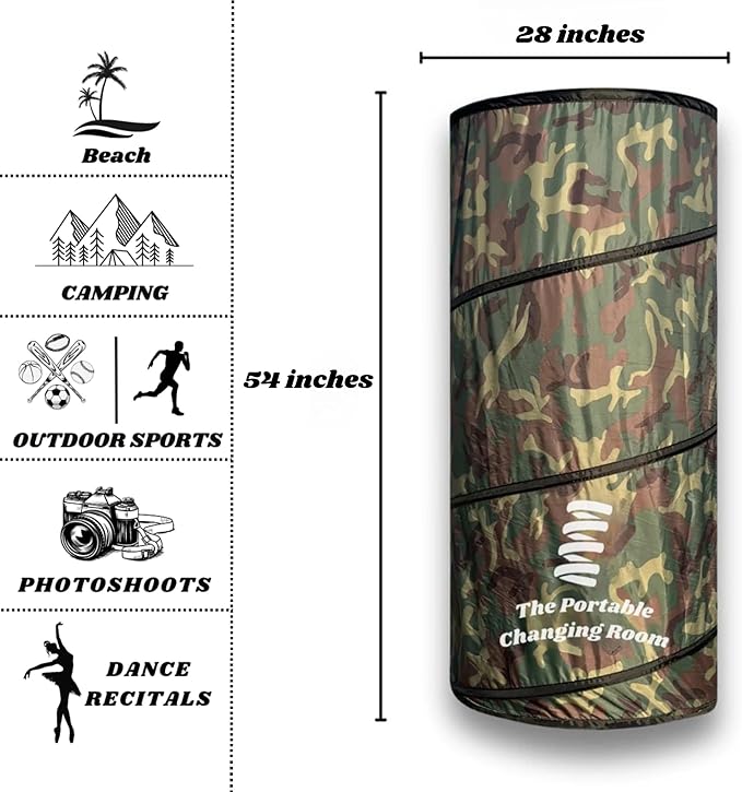 Portable Changing Room, Pop Up Pod - Privacy Tent, Dressing Room Tube or Portable Toilet Stall with