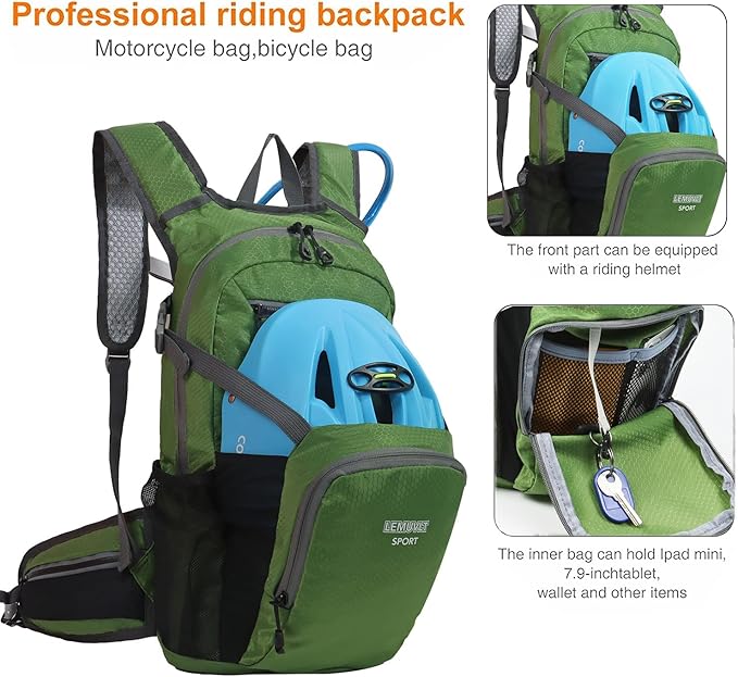 Hiking Daypack Waterproof Biking Backpack 15L Lightweight Durable Backpack for Ski Snowboarding