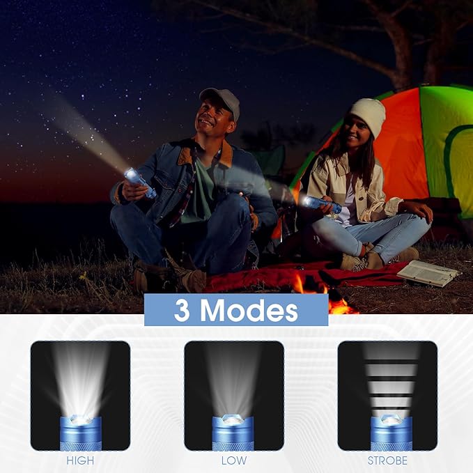 Fumete 20 Pieces LED Flashlight Mini 3 Mode Tactical Torch Small Water Resistant Pocket Flash Light