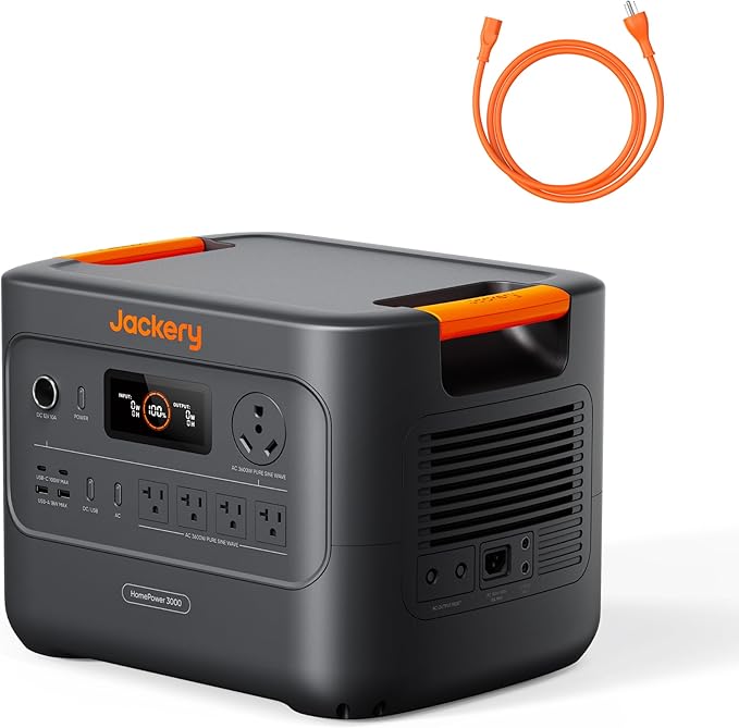 Jackery HomePower 3000 Portable Power Station, 3600W (Surge 7200W) Output, 3072Wh LFP Battery Solar