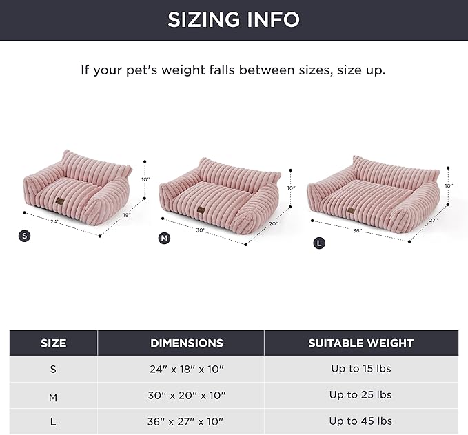 Bedsure Cute Cat Couch for Pets - Fluffy Cat Sofa with Premium Soft Corduroy Fleece, Fuzzy Pet