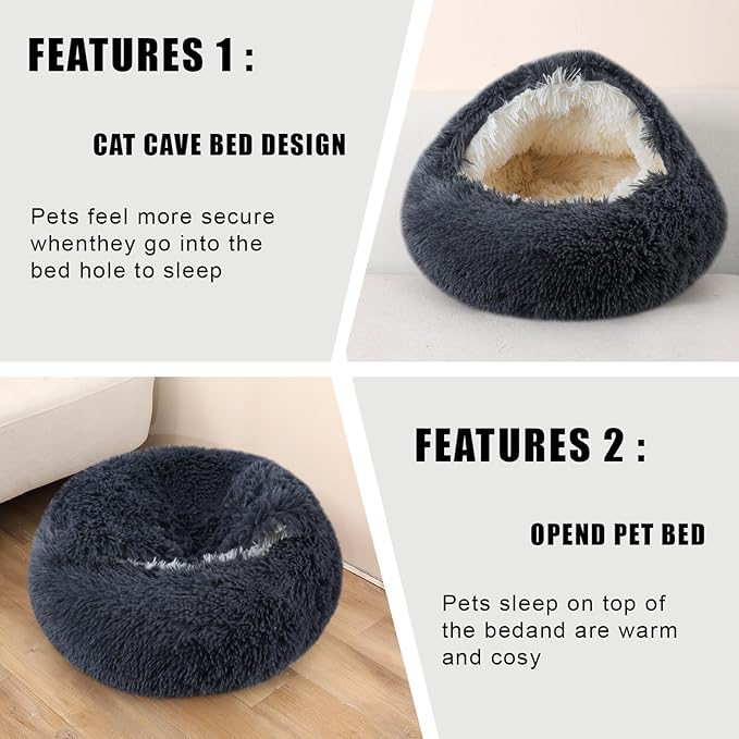Cat Beds for Indoor Cats,Cat Cave for Puppy and Kitty,Calming Small Dog Bed for Small Dogs with