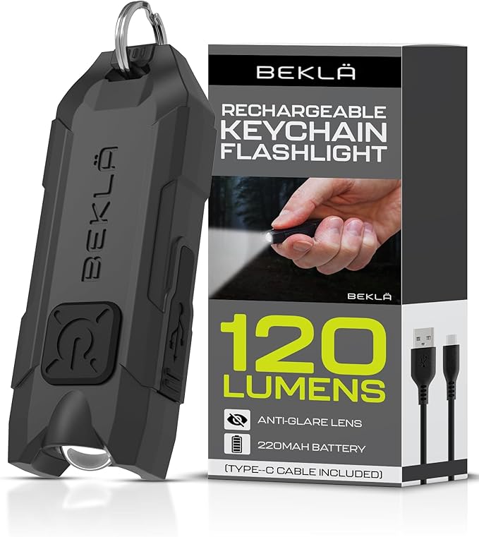 Rechargeable Keychain Flashlight, 120 Lumen Mini Flashlight, EDC Keychain Light, Flashlight
