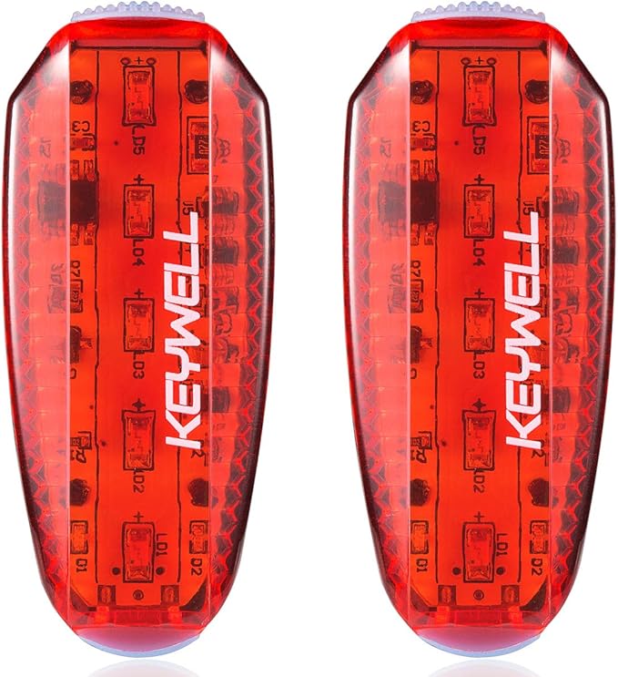 USB Rechargeable LED Safety Lights (2 Pack) - Clip on Strobe Running Lights for Runners