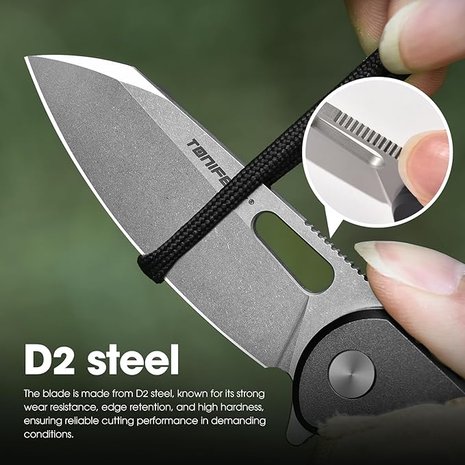 TONIFE Galaxy Mini Folding Knife with D2 Steel Blade and Aluminum Handle, EDC Pocket Tool for
