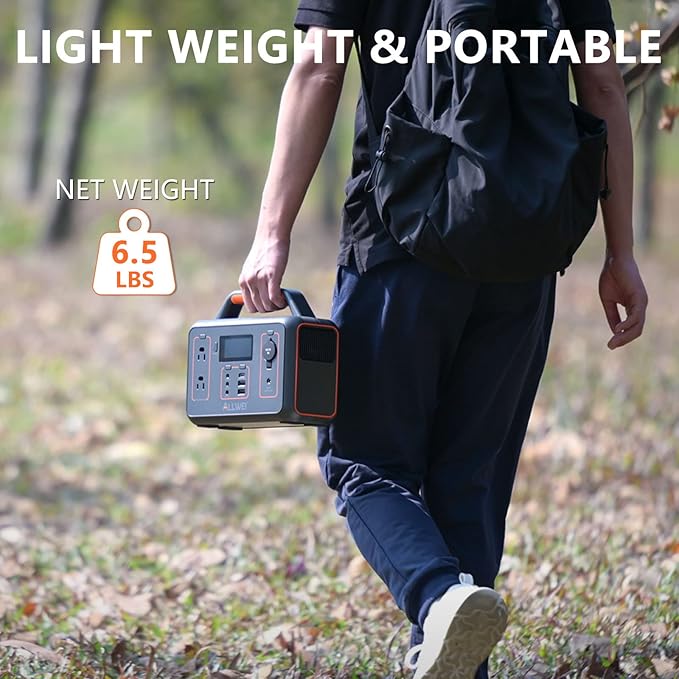 ALLWEI Portable Power Station 300W, 280Wh Solar Generator with 110V Pure Sine Wave AC Outlet
