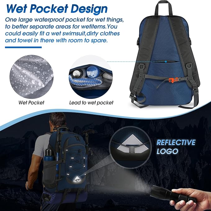 IGOLUMON Hiking Backpack 40L Packable Lightweight Camping Backpack Men Women Waterproof Hiking