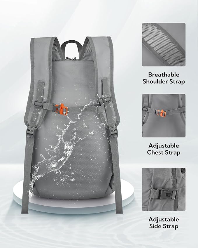WATERFLY Hiking Foldable Daypack Backpack: 25/35L Ultra Lightweight Packable Waterproof Outdoor