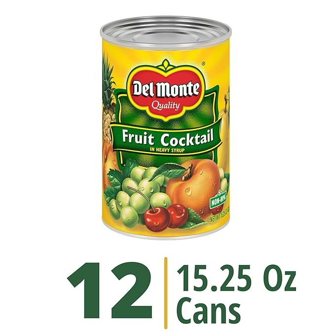 DEL MONTE Fruit Cocktail in Heavy Syrup, Canned Fruit, 12 Pack, 15.25 oz Can