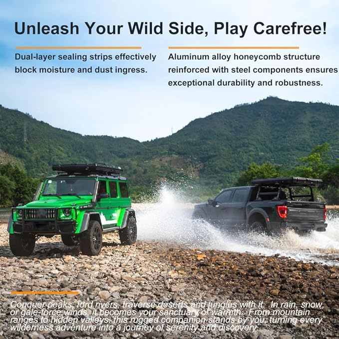 Rooftop Tent Hard Shell - Outdoor Car Camping 2-3 Person Truck, Sedan, SUV, Waterproof, Teardrop