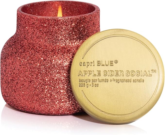 Capri Blue Signature Glam Jar Candle - Long Lasting Soy Wax Blend - Glitter Candles for Home