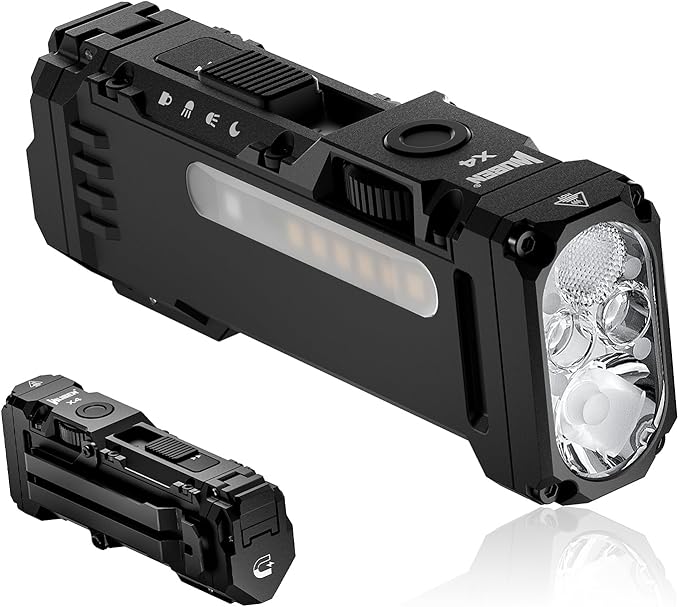 WUBEN X4 EDC Rechargeable Flashlight with RGB Light 1500 Lumens Mini Multifunctional Flashlight
