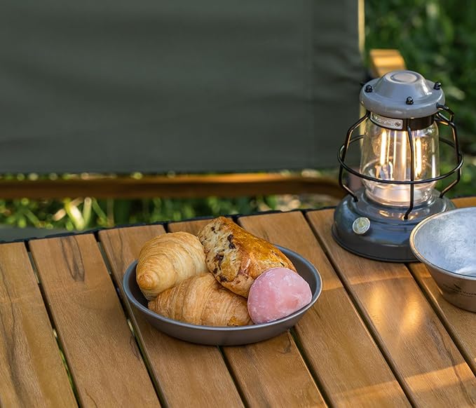 Boundless Voyage Titanium Camping Plate Dishes Saucer Lightweight Round Dinnerware Set Stackable