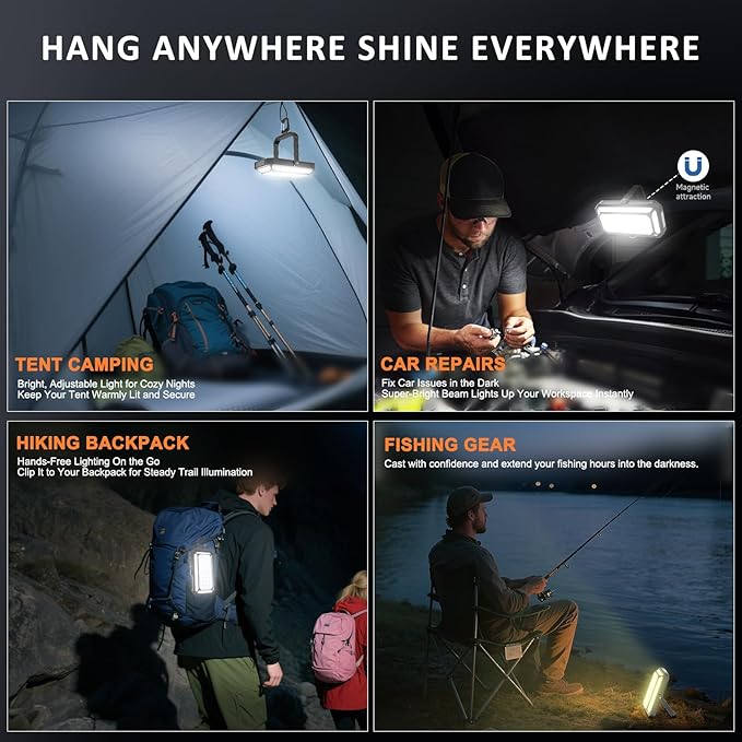Camping Lantern LED Rechargeable - up to 120+ Hours, 10000mAh Portable Camping Lights with Redlight