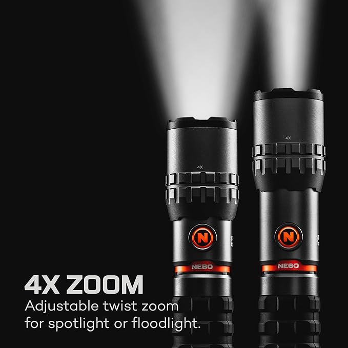 NEBO SLYDE King 2K Flashlight | 2000 Lumens, 7 Light Modes, Rechargeable COB Work Light & LED