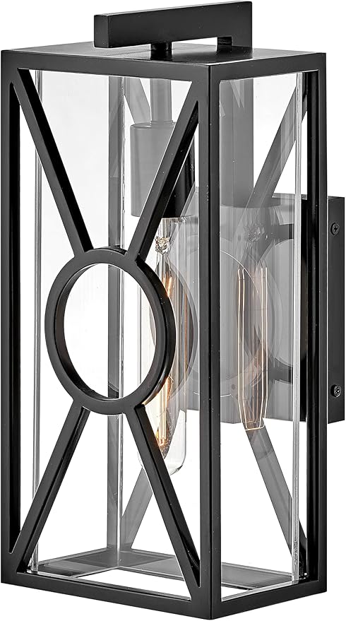 Hinkley Brixton Medium Wall Mount Outdoor Lantern - Rust & Corrosion Resistant, Clear Mitered