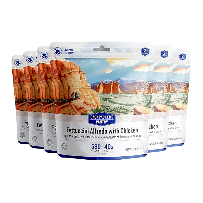 Backpacker's Pantry Fettuccini Alfredo with Chicken - Freeze Dried Backpacking & Camping Food
