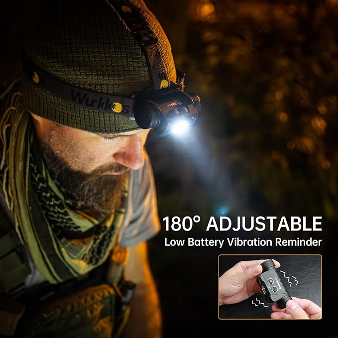 Wurkkos HD50 4000 Lumens Super Bright Headlamp, Head Lamp with Red Light Mode, High CRI, LED