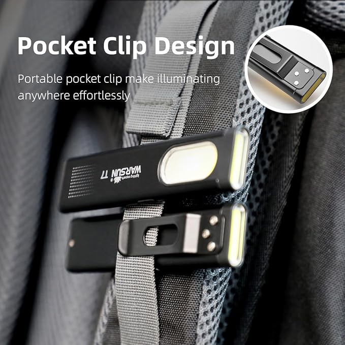 WARSUN Compact Multi-Mode Pocket LED Flashlight - 675LM, USB-C Rechargeable, IPX4, Dual Material
