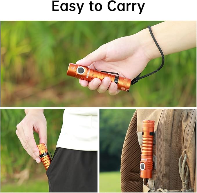 Wurkkos FC11C Led Flashlight Rechargeable High Lumen 1200, Small Powerful Flashlight USB C, Super