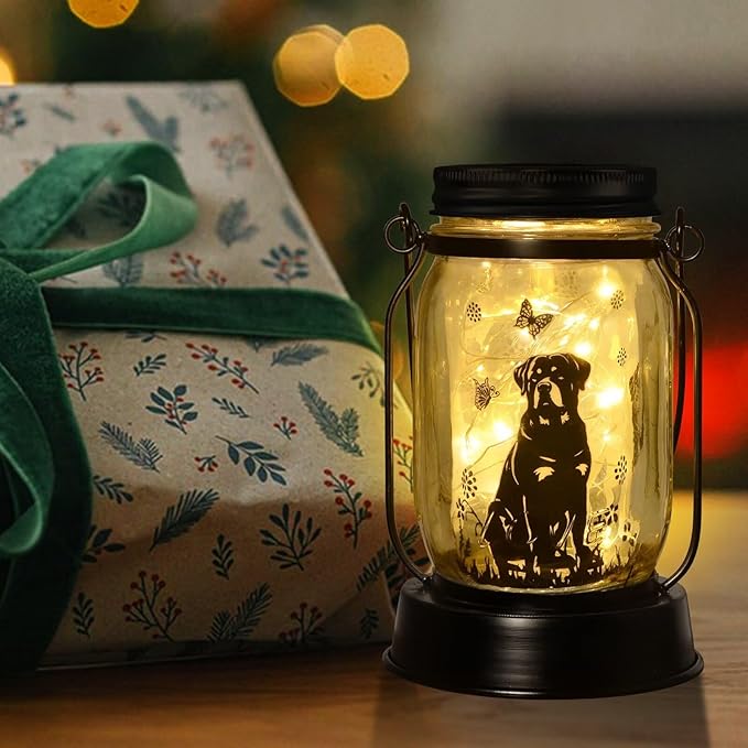 kyoryuger Rottweiler Gifts for Women/Men Rottweiler Solar Lanterns Dog Mom Birthday Dog Lovers