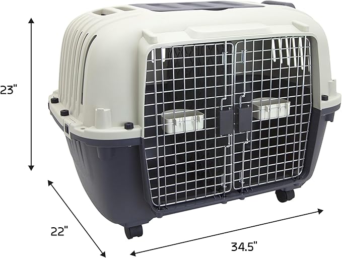 SPORT PET Designs Double Wire Door Plastic Kennel (CM-0699-CS01)