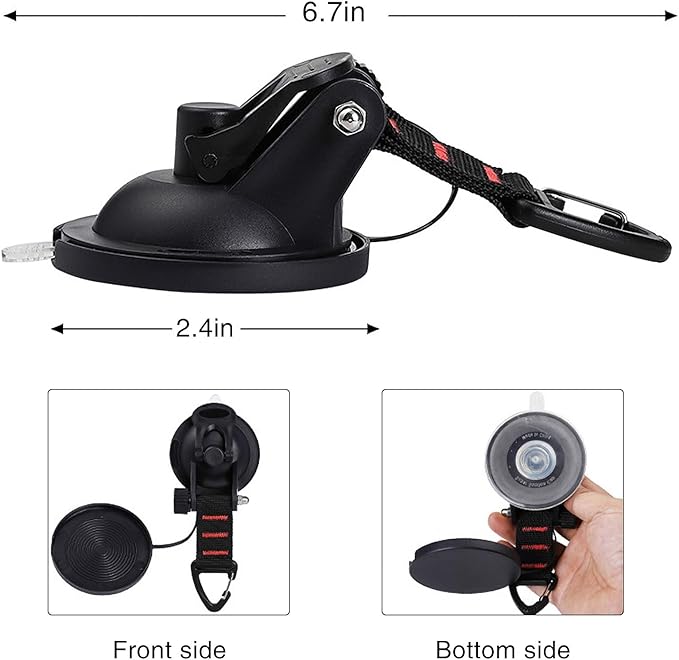 CONBOLA Suction Cup Hooks Heavy Duty 4 Pieces Car Camping Essentials Upgraded Tie Down Suction Cup