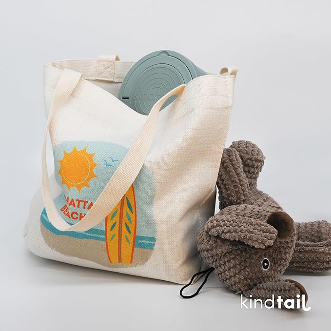 KindTail Dog Travel Bowls - Set of 2 Portable Pet Food & Water Dishes with Lid & Handle - Each