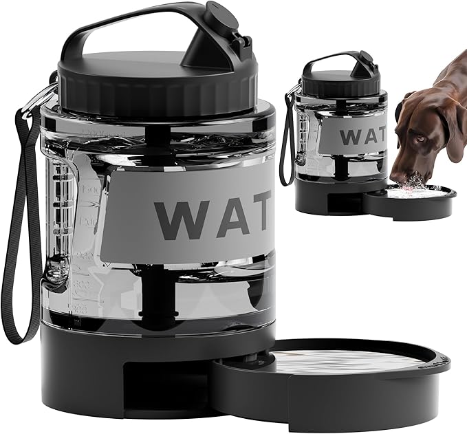 77oz Portable Dog Water Bottle, Camping Essentials, Large Travel Bottle with Pull-Out Drinking