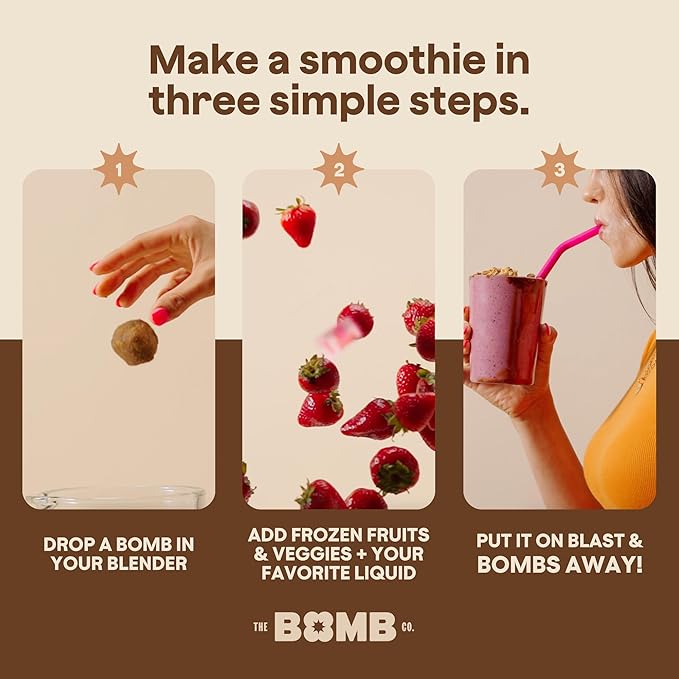 The Bomb Co. Blender Bomb, Java Jolt, Superfood Smoothie Mix With Coffee & Amino Acids for Energy