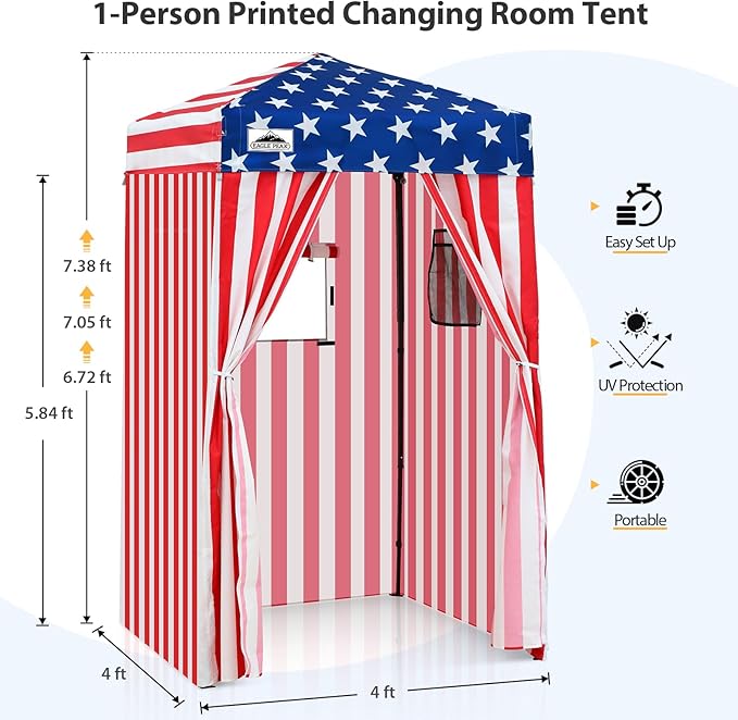 EAGLE PEAK Flex Ultra Compact 4x4 Pop-up Canopy, Sun Shelter, Changing Room, Portable Privacy