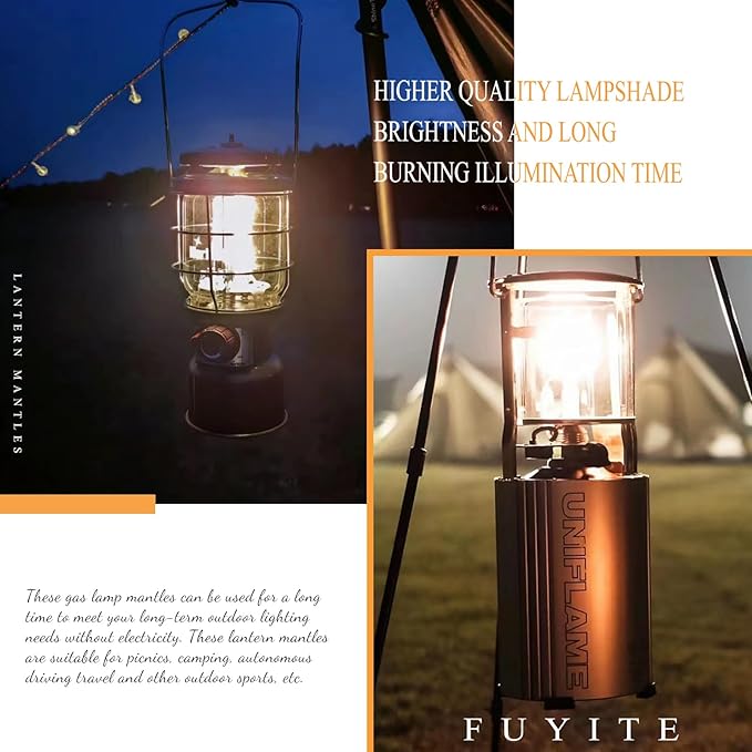 Propane Lantern Mantles, U Shape Mantles for Propane Lantern Gas Lamp Mantles Gas Lantern Mantles
