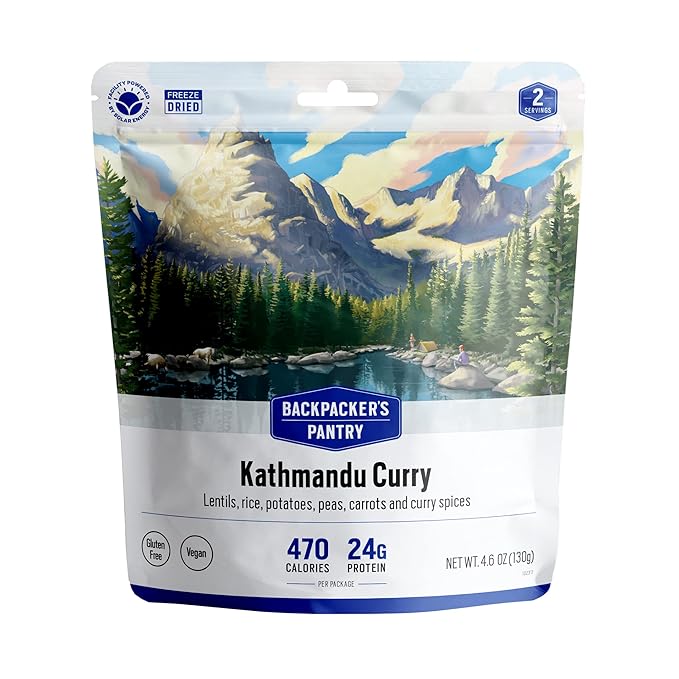 Backpacker's Pantry Kathmandu Curry, 2 Servings Per Pouch, Freeze Dried Food, 16 Grams of Protein