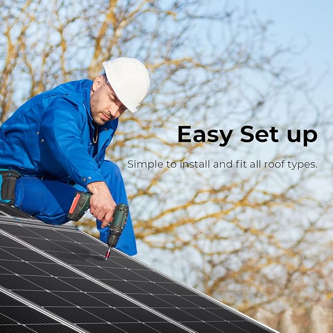 Renogy 2PCS Solar Panels 100 Watt 12 Volt, High-Efficiency Monocrystalline PV Module Power Charger