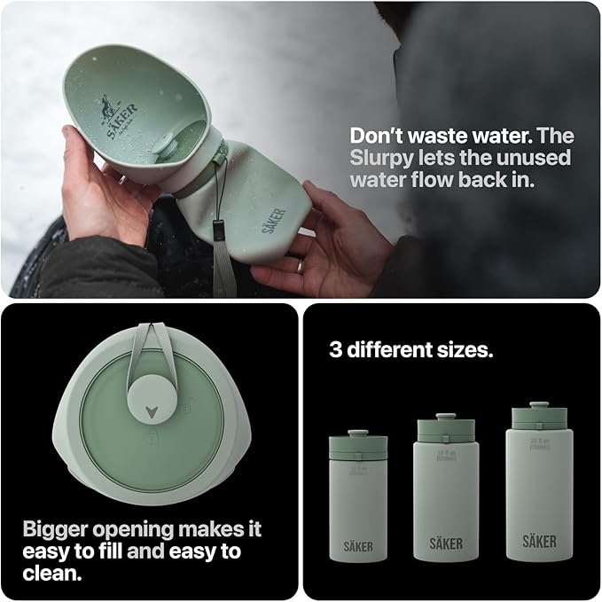 SÄKER Portable Dog Water Bottle, Collapsible Water Bottle for Dogs Perfect for Walking, Hiking and