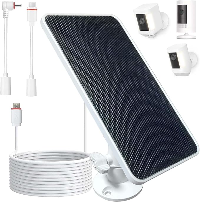 DIANMU Solar Panel for Ring Camera, Solar Panel Charger for Ring Spotlight Cam/Plus/Pro Battery